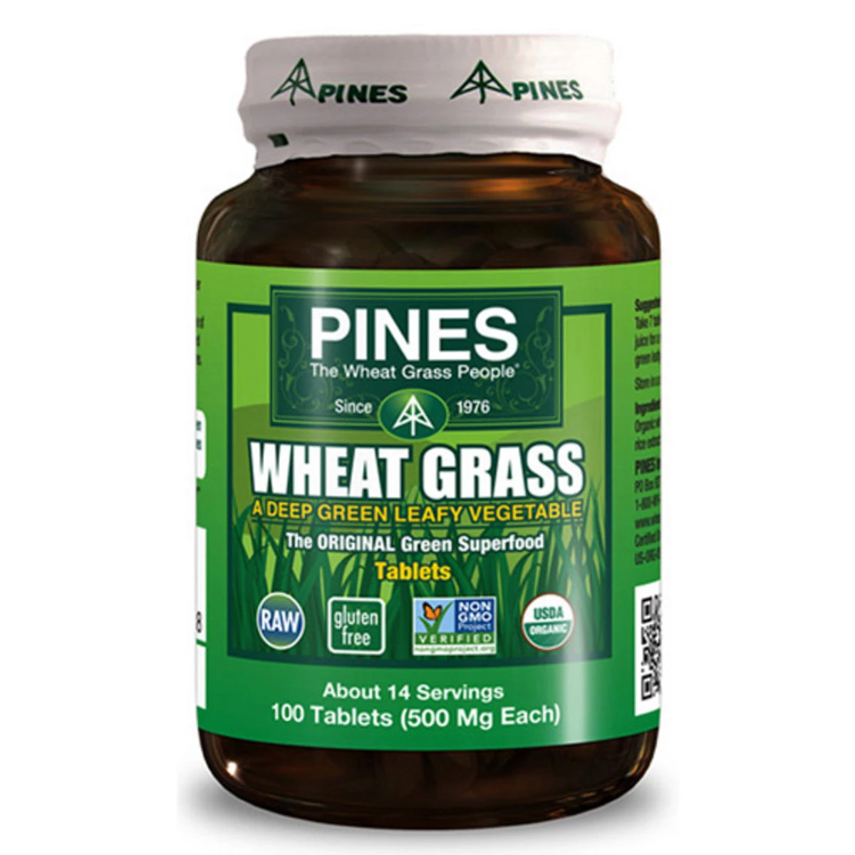 Pines Wheat Grass 500mg (100 Count) #16322 3 Pines Wheat Grass 500mg (100 Count) #16322