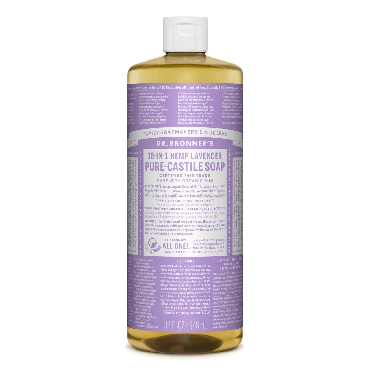 Dr. Bronner's Lavender Castile Liquid Soap (32 Oz) #10079240 3 Dr. Bronner's Lavender Castile Liquid Soap (32 Oz) #10079240