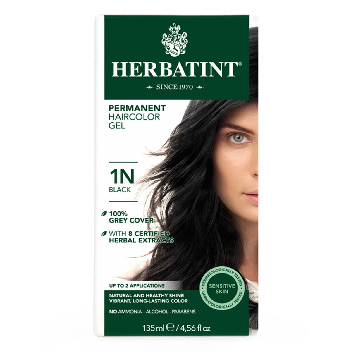 Herbatint 1N Black Permanent Hair Color Gel (4.5 Fl Oz) #11989 3 Herbatint 1N Black Permanent Hair Color Gel (4.5 Fl Oz) #11989