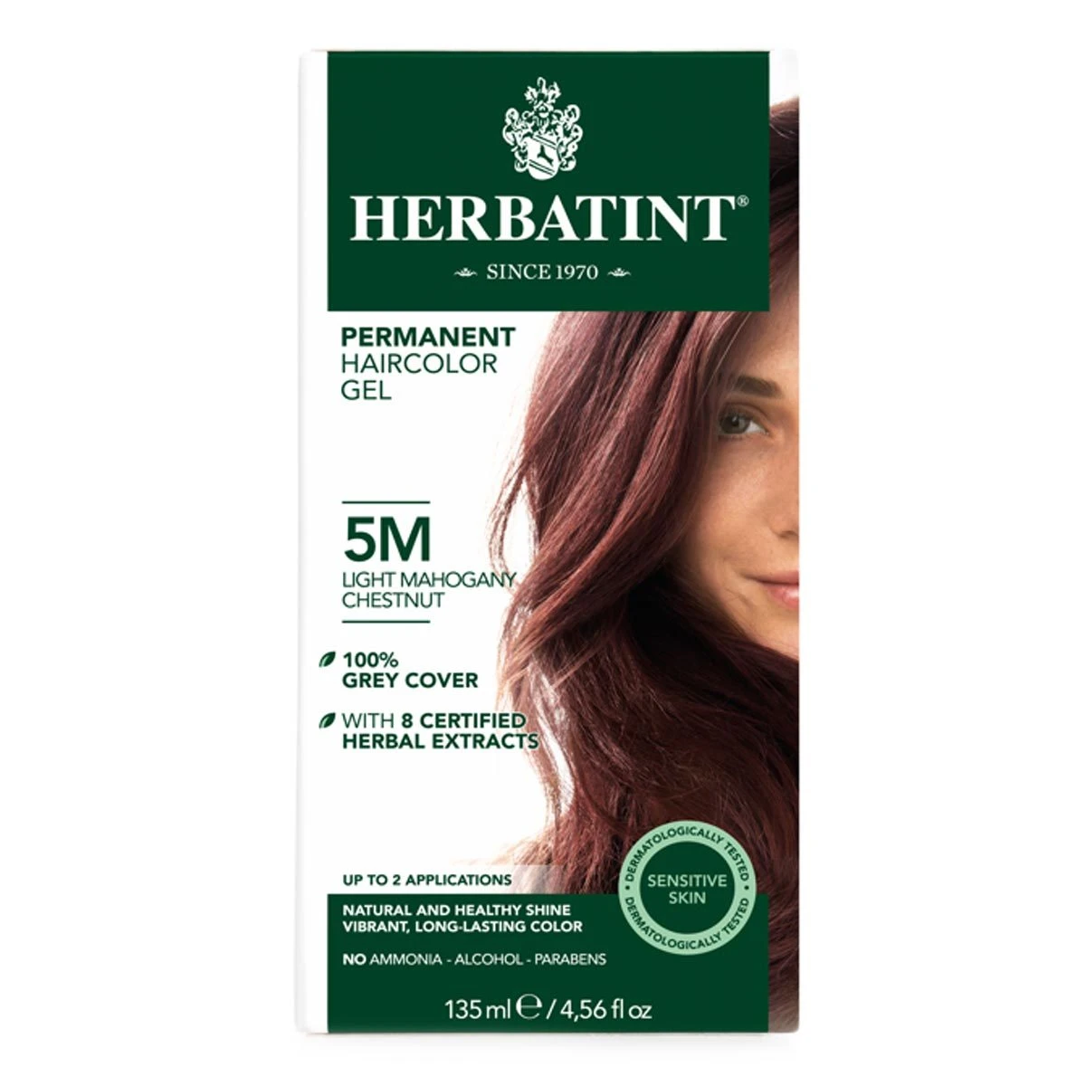 Herbatint 5M Light Mahogany Chestnut Permanent Hair Color Gel (4.5 Fl Oz) #12012 3 Herbatint 5M Light Mahogany Chestnut Permanent Hair Color Gel (4.5 Fl Oz) #12012