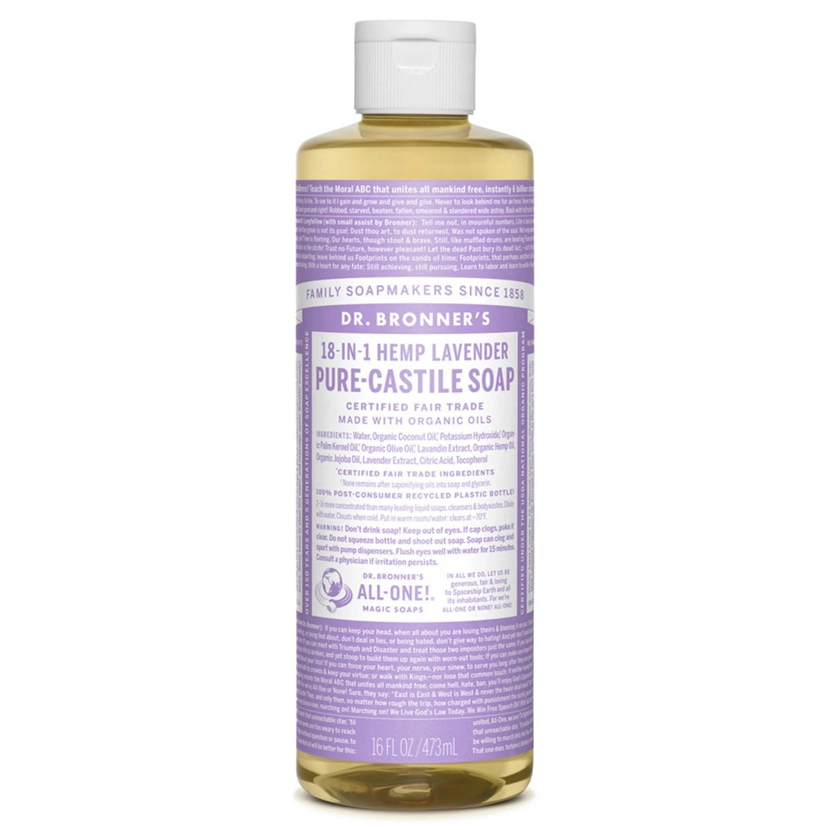 Dr. Bronner's Lavender Castile Liquid Soap (16 Fl Oz) #12811 3 Dr. Bronner's Lavender Castile Liquid Soap (16 Fl Oz) #12811