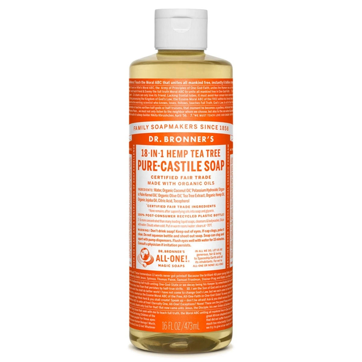 Dr. Bronner's Tea Tree Castile Liquid Soap (16 Fl Oz) #12813 3 Dr. Bronner's Tea Tree Castile Liquid Soap (16 Fl Oz) #12813