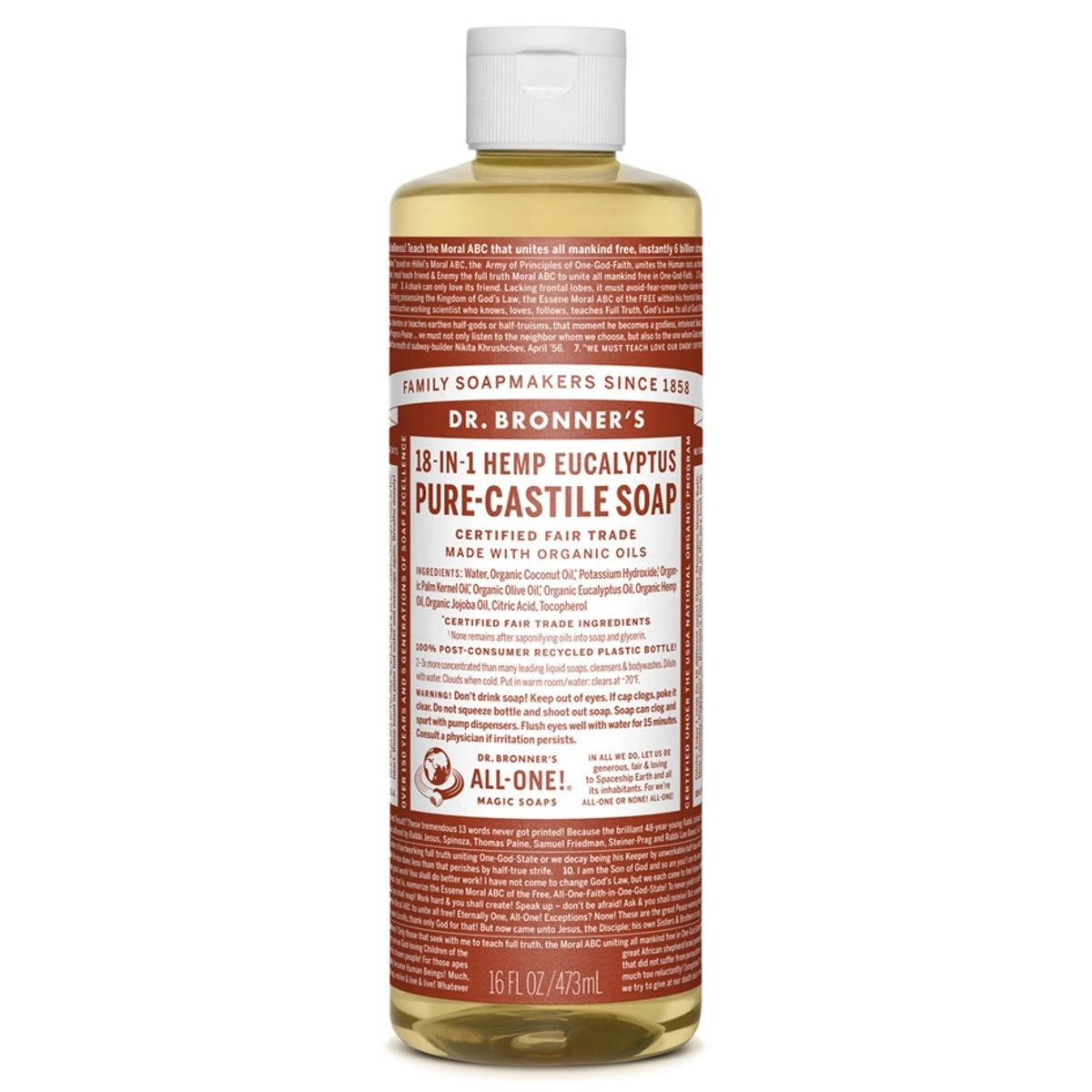 Dr. Bronner's Eucalyptus Castile Liquid Soap (16 Oz) #14201 3 Dr. Bronner's Eucalyptus Castile Liquid Soap (16 Oz) #14201