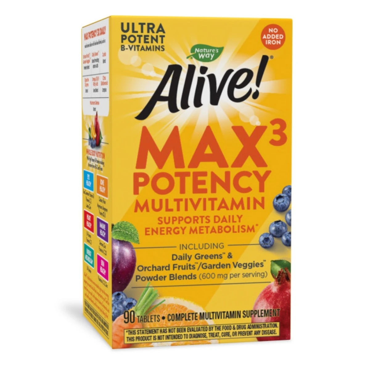 Nature's Way Alive Max3 Potency Multivitamin No Iron Tablets (90 Count) #25863 3 Nature's Way Alive Max3 Potency Multivitamin No Iron Tablets (90 Count) #25863