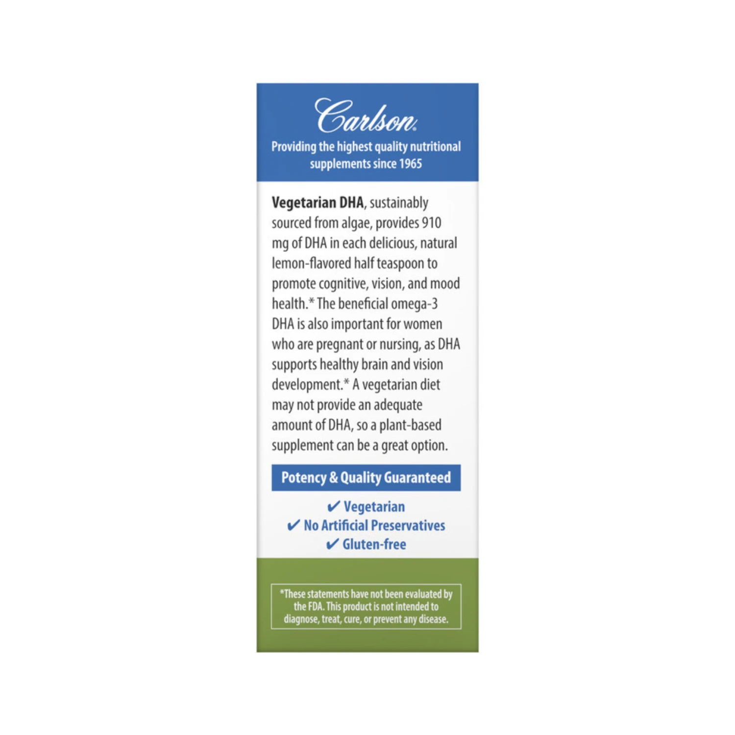 Carlson Vegetarian DHA 910mg (2 Fl Oz) #10086108 6 Carlson Vegetarian DHA 910mg (2 Fl Oz) #10086108 - Image 4