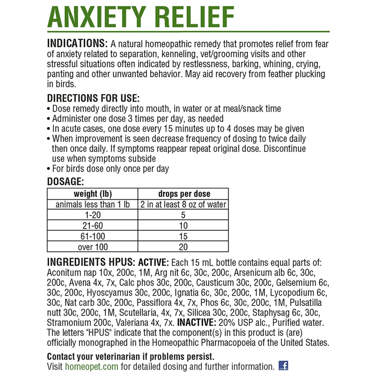 HomeoPet Anxiety Remedy (15 Ml) #5117 4 HomeoPet Anxiety Remedy (15 Ml) #5117 - Image 2