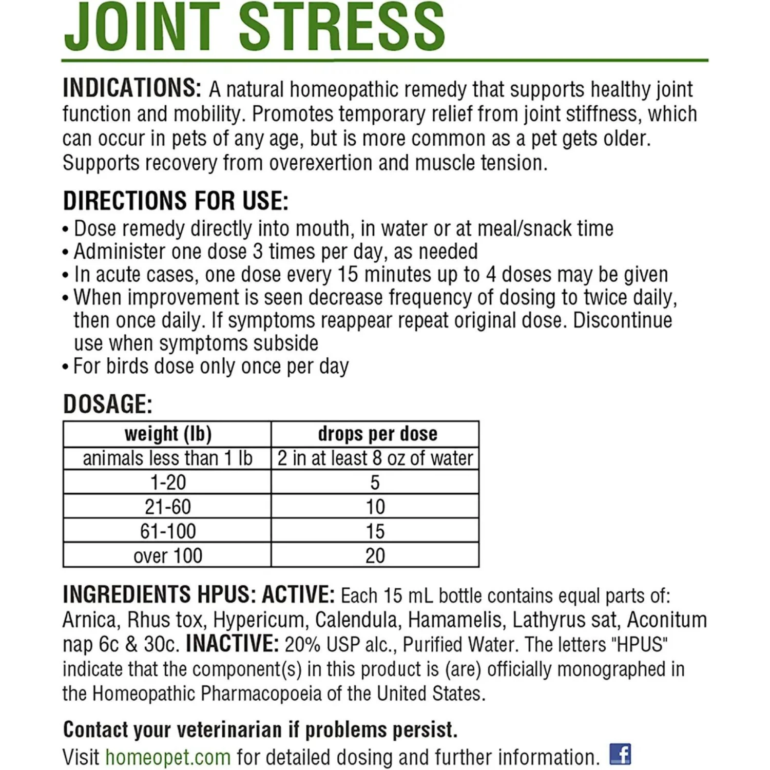 HomeoPet Joint Stress (15 Ml) #5118 4 HomeoPet Joint Stress (15 Ml) #5118 - Image 2
