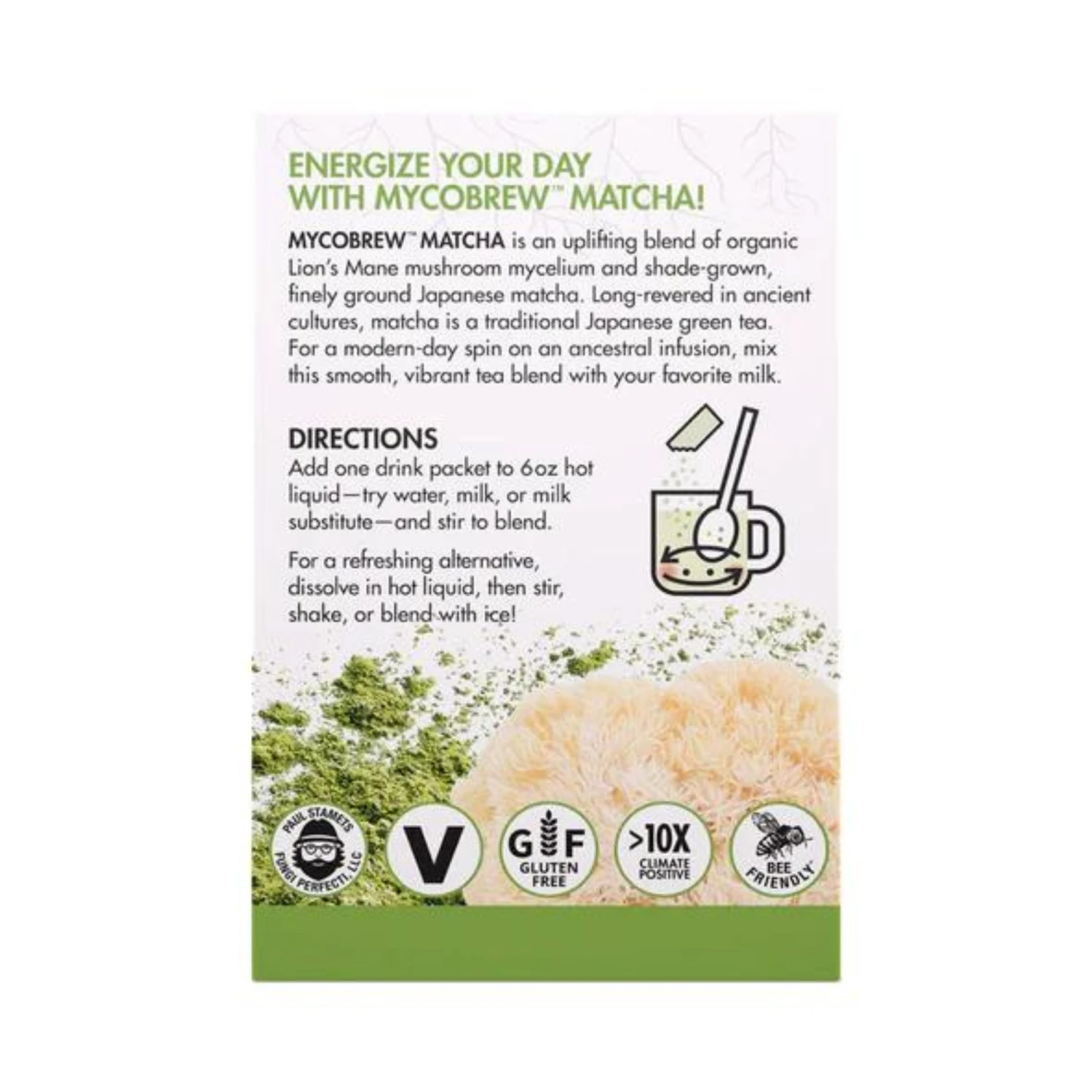 Host Defense MycoBrew Matcha Packets (10 Count) #10085648 5 Host Defense MycoBrew Matcha Packets (10 Count) #10085648 - Image 3