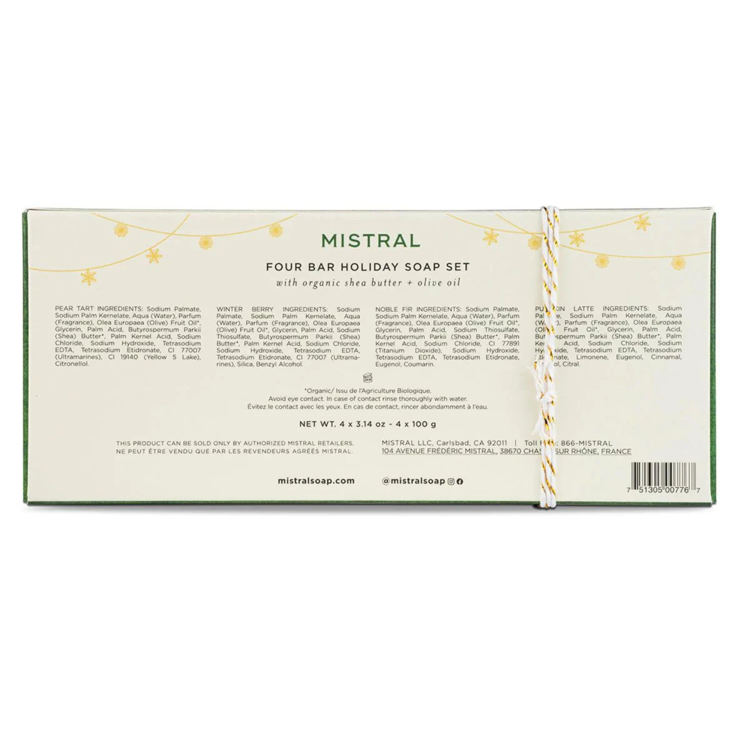 Mistral Papiers Fantaisie Holiday Soap Set (4 X 3.14 Oz) #10084167 4 Mistral Papiers Fantaisie Holiday Soap Set (4 X 3.14 Oz) #10084167 - Image 2