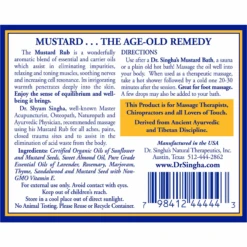 Dr. Singha's Mustard Rub (4 Fl Oz) #16531 8 Dr. Singha's Mustard Rub (4 Fl Oz) #16531 -Personal Care Store ProductListings MustardRub 4floz 4