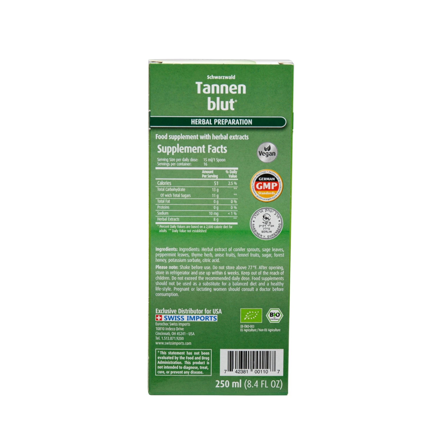 Hubner Tannenblut Cough Syrup (250 Ml) #14397 5 Hubner Tannenblut Cough Syrup (250 Ml) #14397 - Image 3