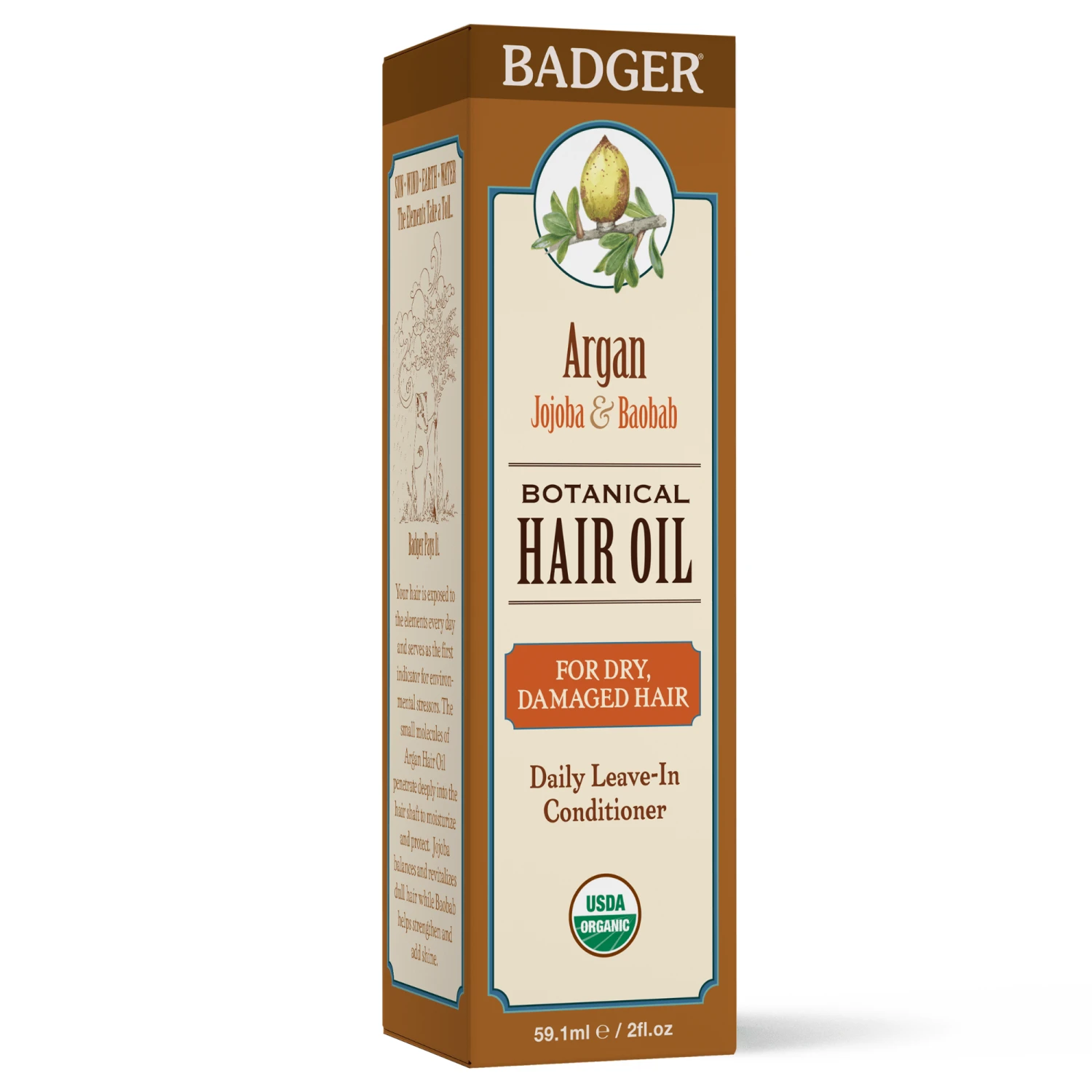 Badger Argan Botanical Hair Oil (2 Fl Oz) #10069662 4 Badger Argan Botanical Hair Oil (2 Fl Oz) #10069662 - Image 2